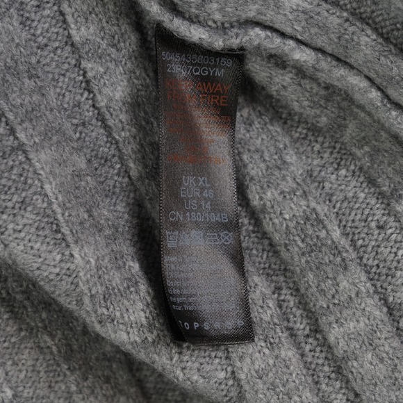 TOPSHOP Womens Knit Cardigan XL Gray Ribbed  US 14 Slouchy Cozy Minimal NWT - Picture 4 of 11